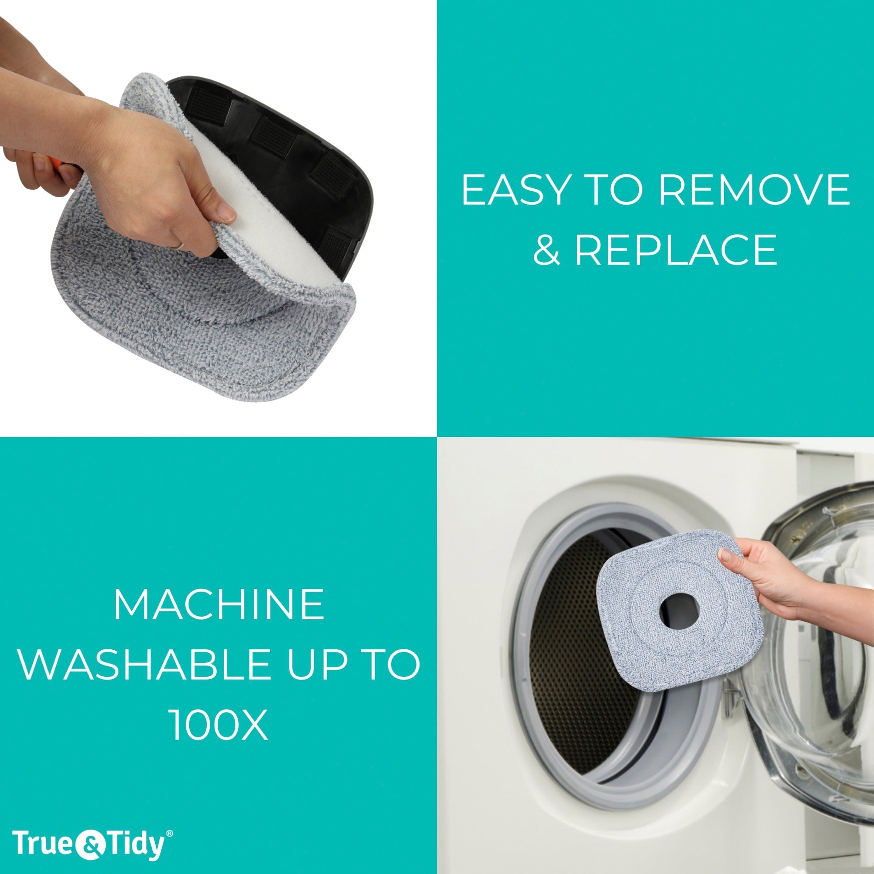 True & Tidy True Clean 2-Pc. Mop Pad Set image number 3