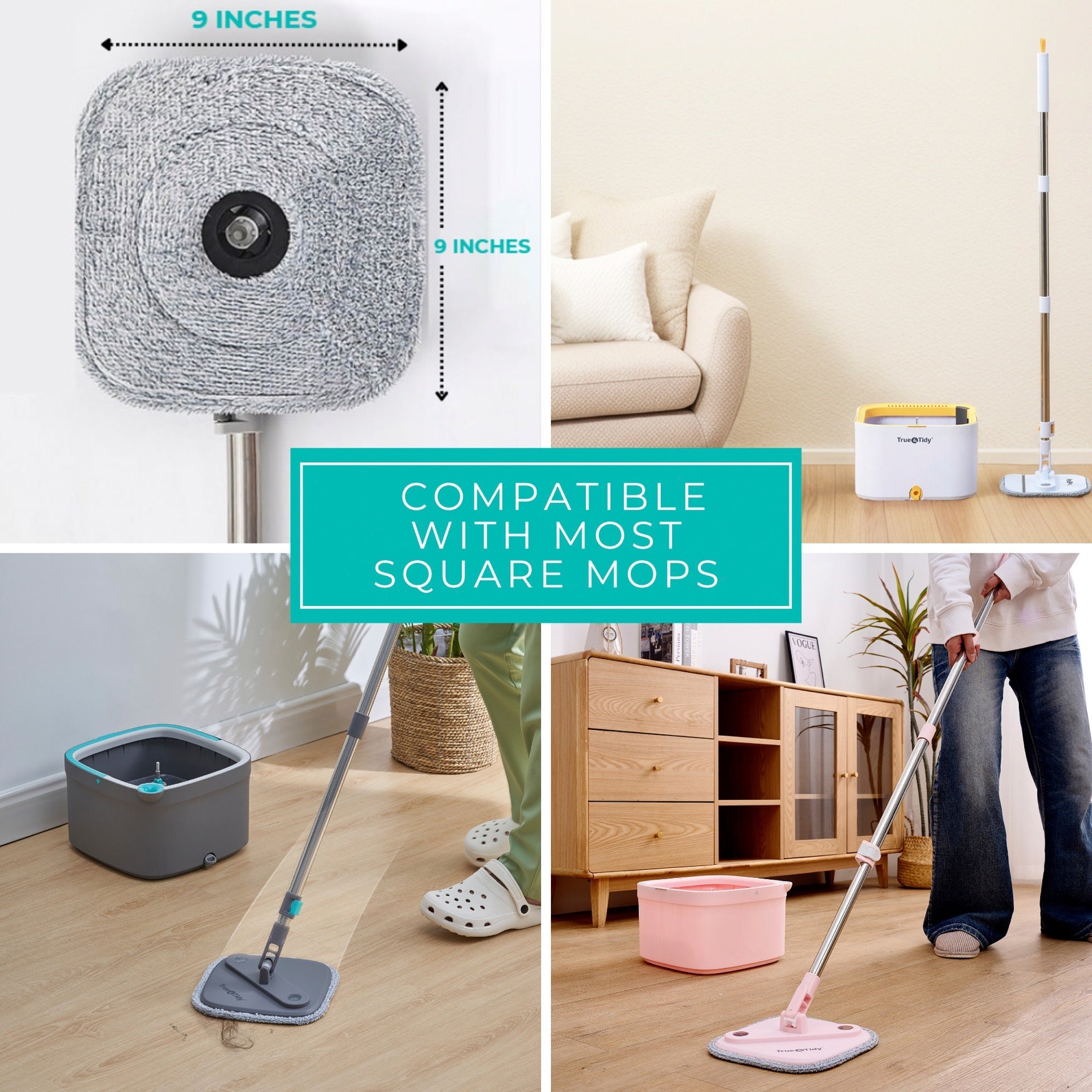 True & Tidy True Clean 2-Pc. Mop Pad Set image number 4
