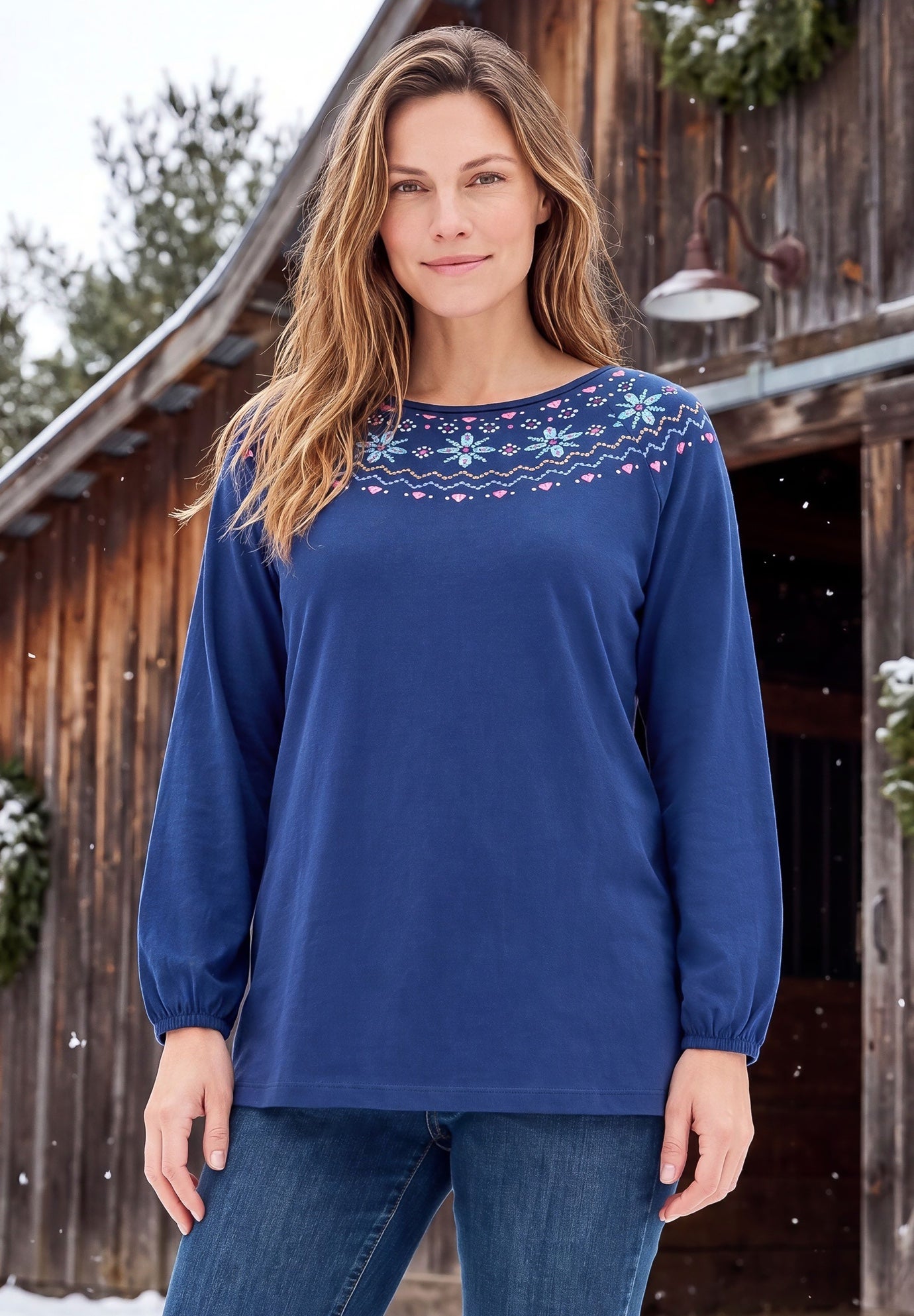 Fair Isle Knit Tee image number 0