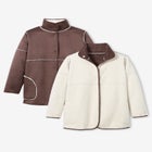 Faux Suede Shearling Versatile Reversible Coat image number 4