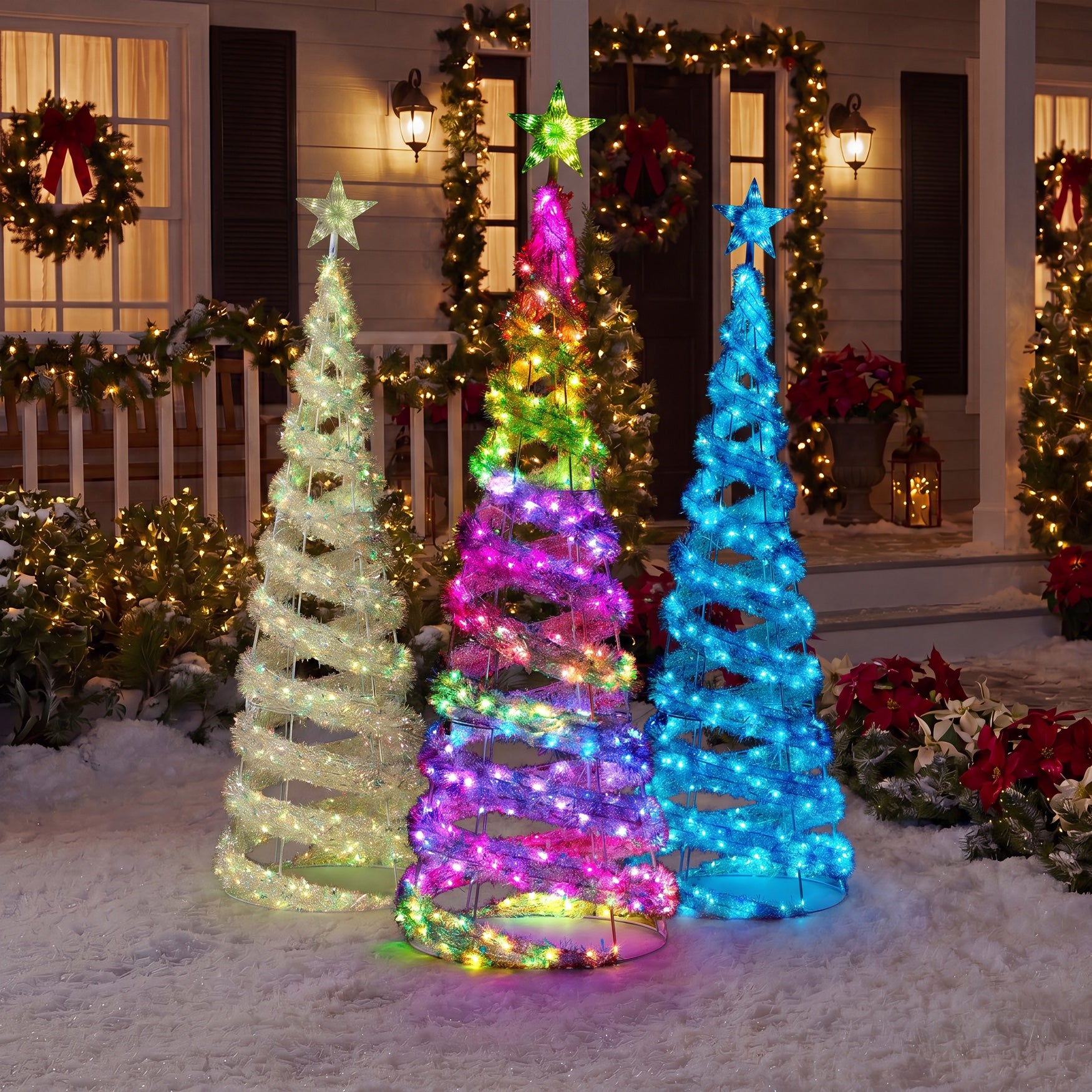 6 Ft. Pre-lit Helix Iridescent LED Light Tree image number 1