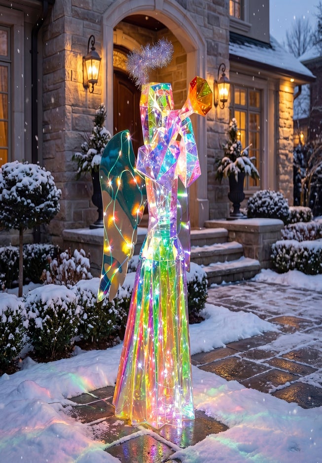 39"H Pre-lit Prismatic Angel image number 1