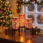 Pre-lit Glass Candle Holders, Set of 3 image number 0