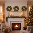 Hanging 20" Pre-lit Mixed Pine Wreath, Set of 3 image number 1