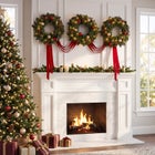 Hanging 20" Pre-lit Mixed Pine Wreath, Set of 3 image number 3