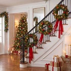 Hanging 20" Pre-lit Mixed Pine Wreath, Set of 3 image number 5