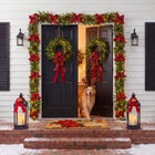 Double the Cheer Pre-lit Wreaths, Set of 2 image number 1