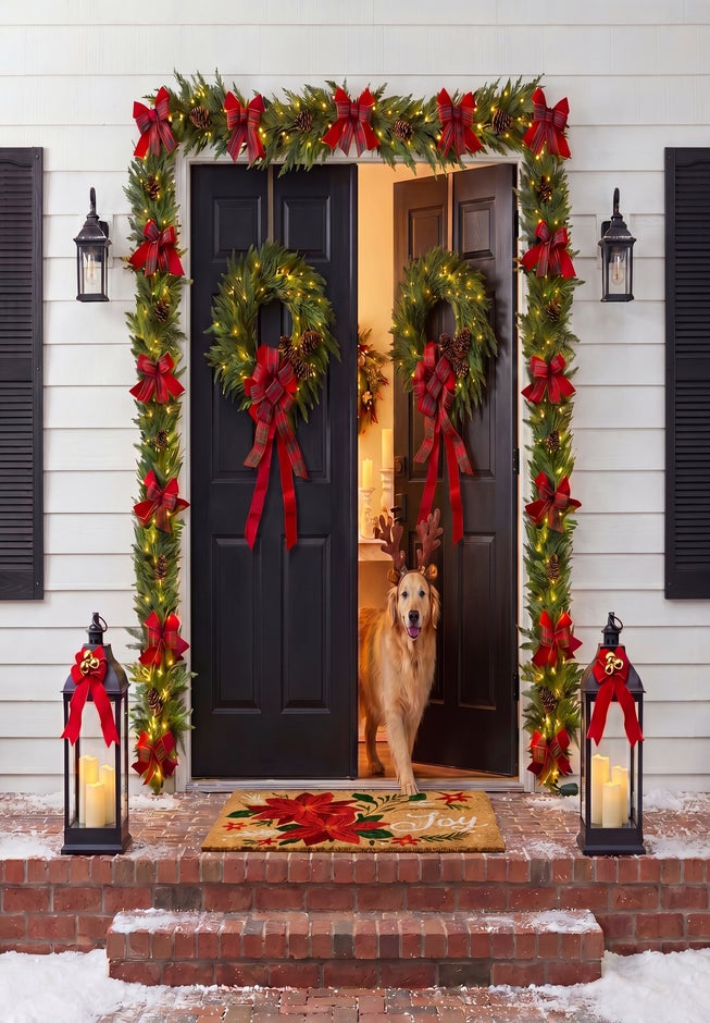 Double the Cheer Pre-lit Wreaths, Set of 2 image number 1