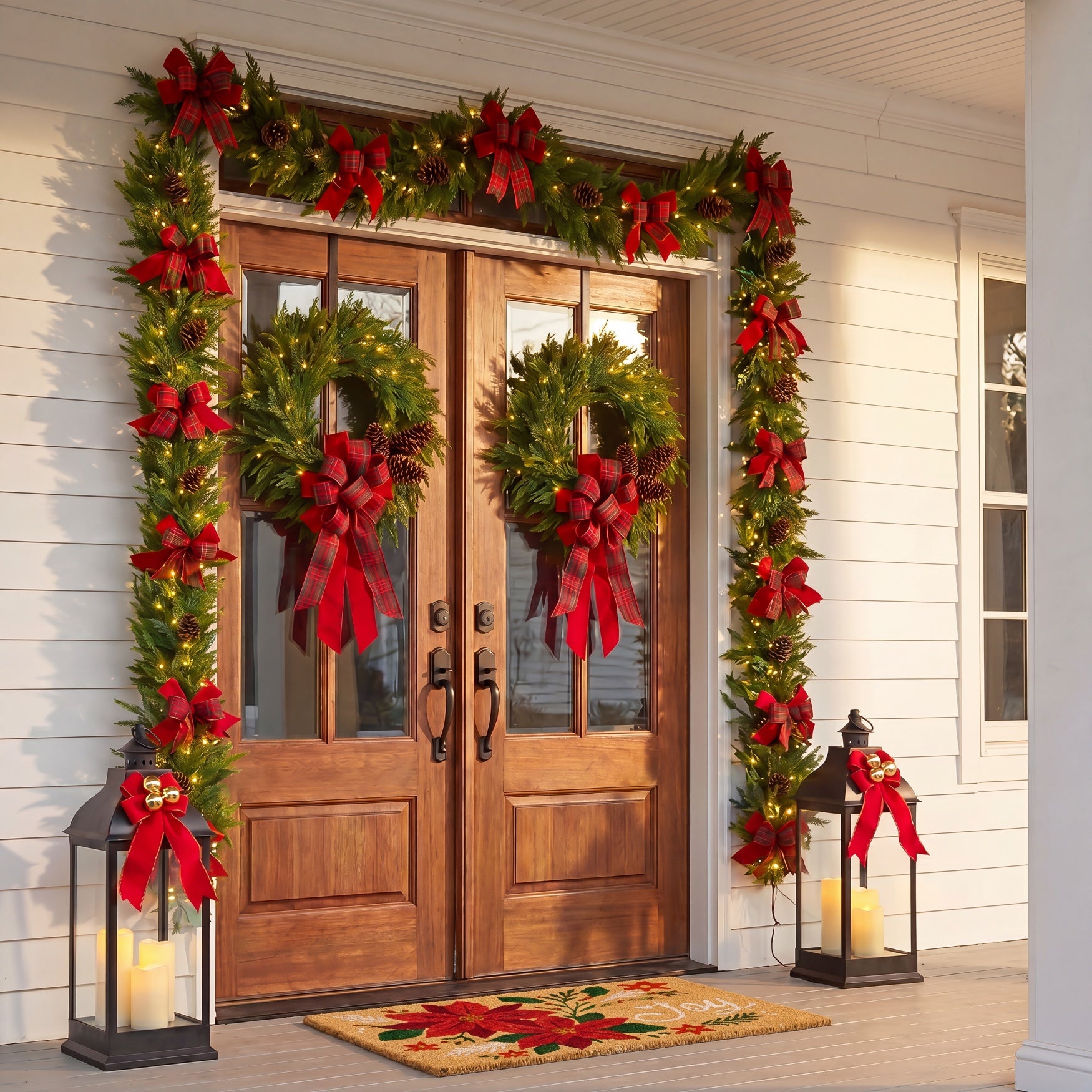 Double the Cheer Pre-lit Wreaths, Set of 2 image number 2
