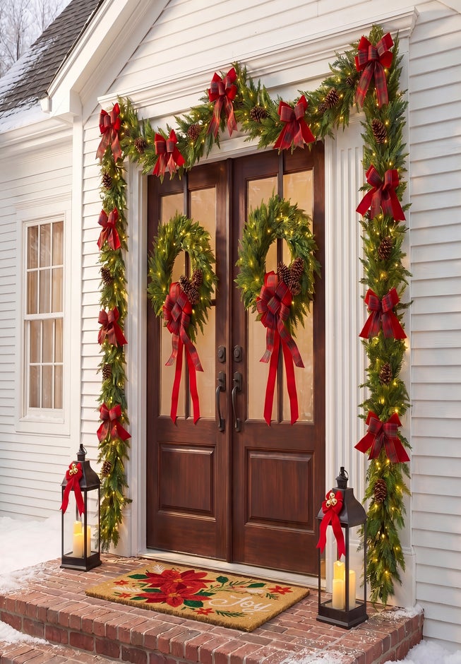 Double the Cheer Pre-lit Wreaths, Set of 2 image number 3