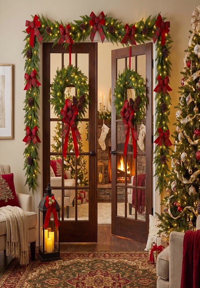 Double the Cheer Pre-lit Wreaths, Set of 2 image number 4