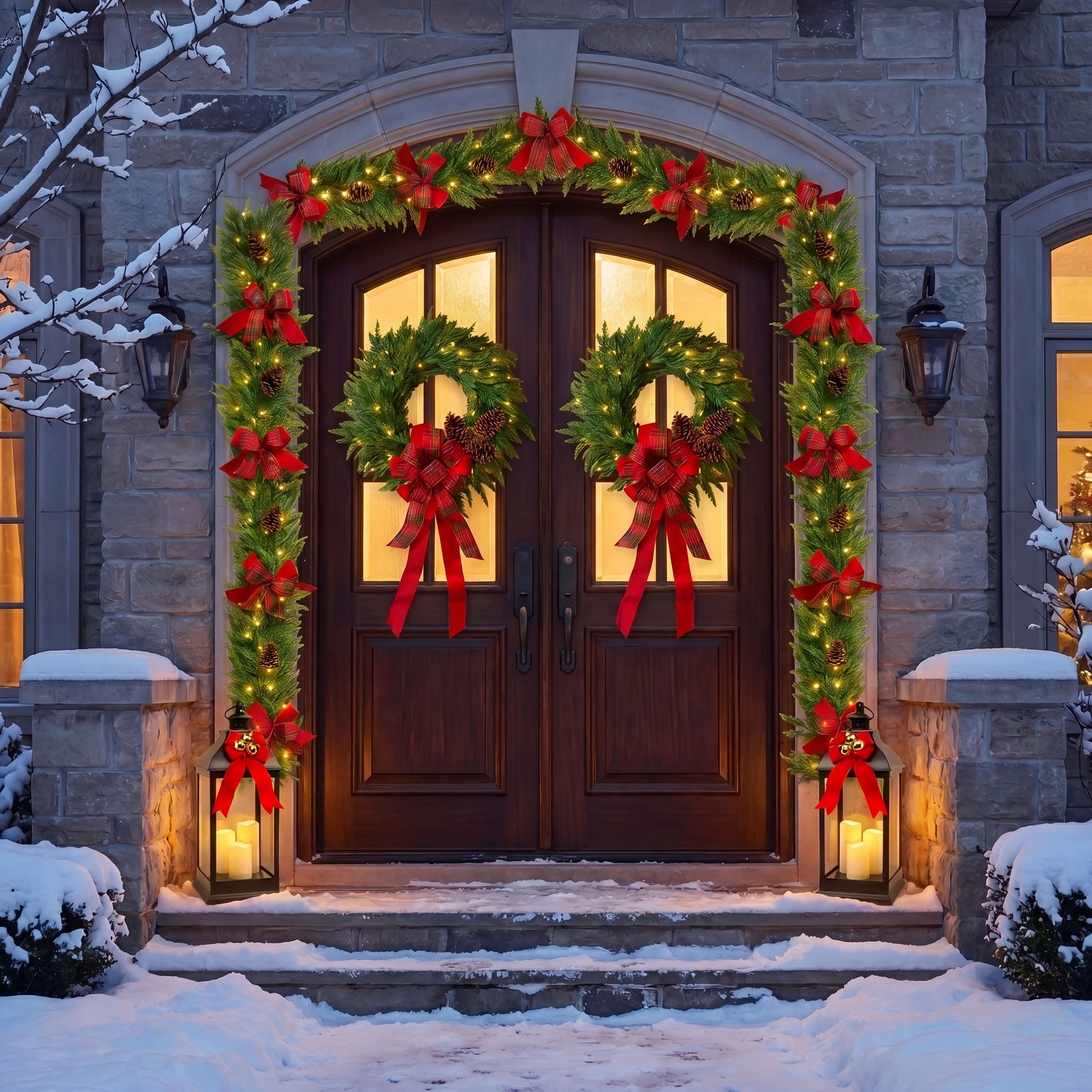 Double the Cheer Pre-lit Wreaths, Set of 2 image number 7