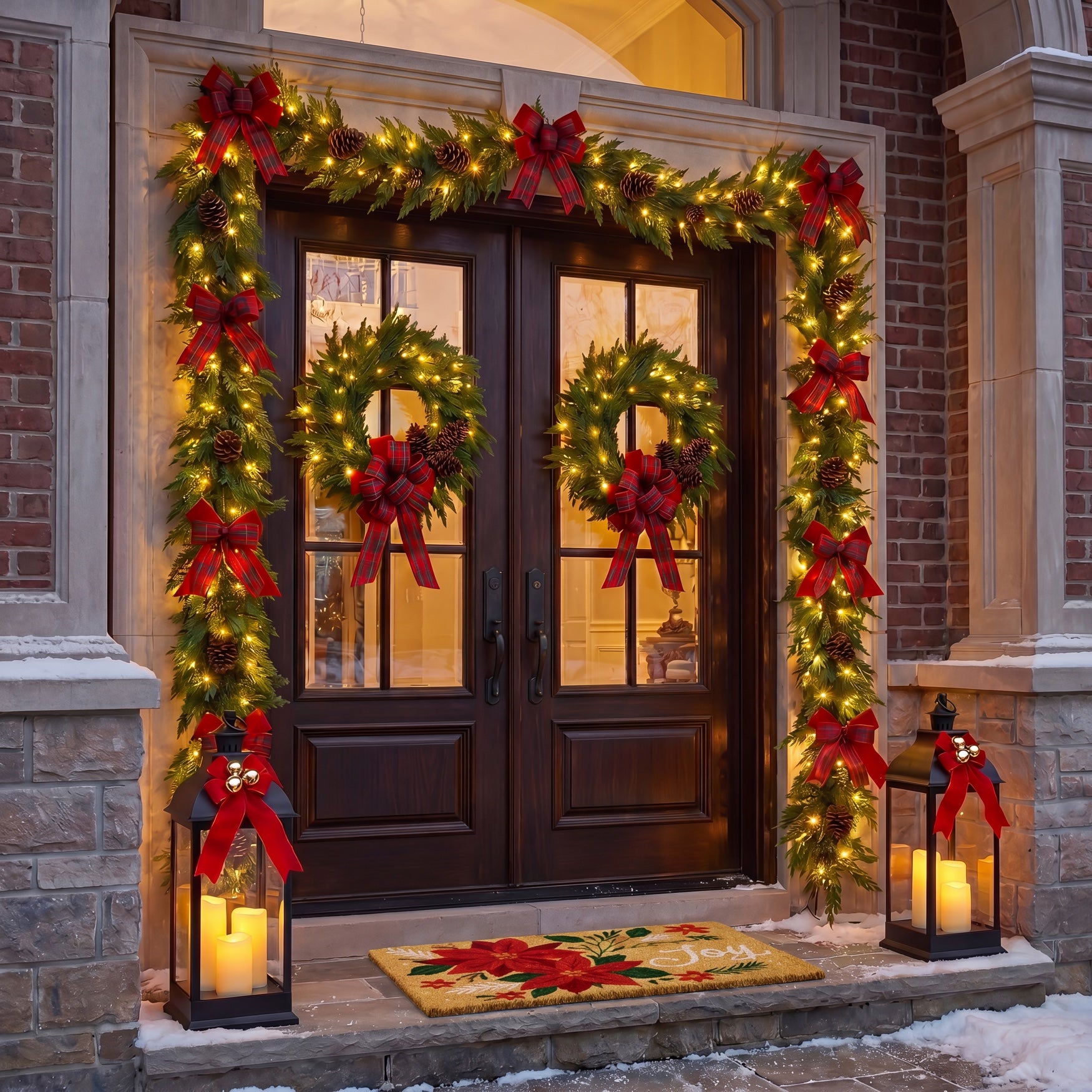 Double the Cheer Pre-lit Wreaths, Set of 2 image number 0