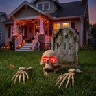 Set of 3 Pre-Lit Skull and Hand Stake image number null