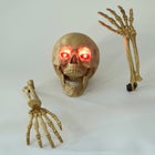 Set of 3 Pre-Lit Skull and Hand Stake image number null