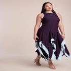 Contrast Satin Godet Maxi Dress image number 2