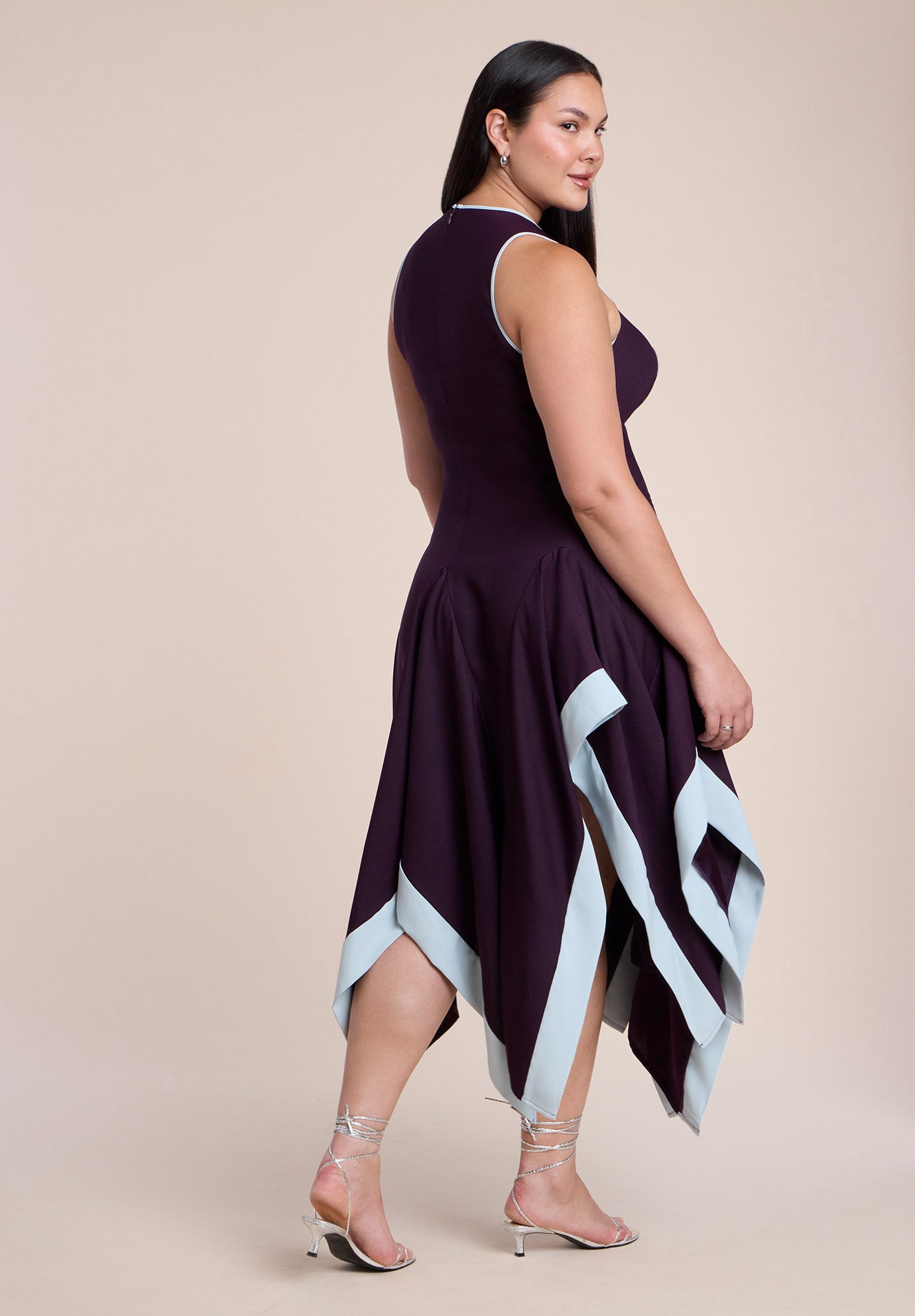Contrast Satin Godet Maxi Dress image number 3