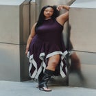 Contrast Satin Godet Maxi Dress image number 0