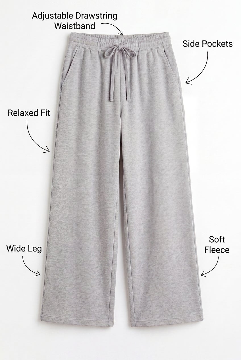 Drawstring-Waist Wide-Leg Fleece Sweatpant image number 1