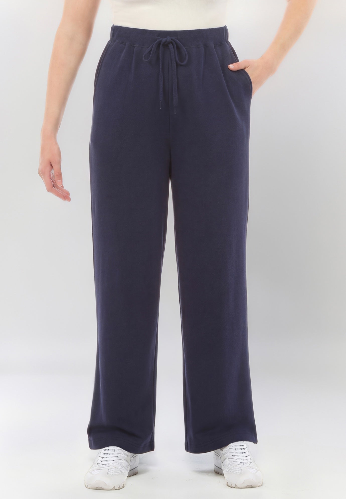 Drawstring-Waist Wide-Leg Fleece Sweatpant image number 0
