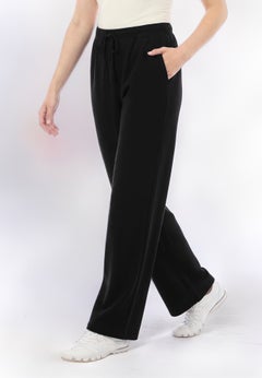 Drawstring-Waist Wide-Leg Fleece Sweatpant