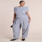 Wide-Neck Suiting Top image number 4