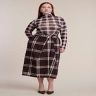Draped Plaid Midi Skirt image number 1