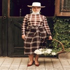 Draped Plaid Midi Skirt image number 0