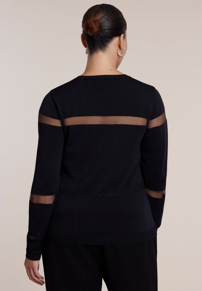 Sheer Stripe Sweater image number 1