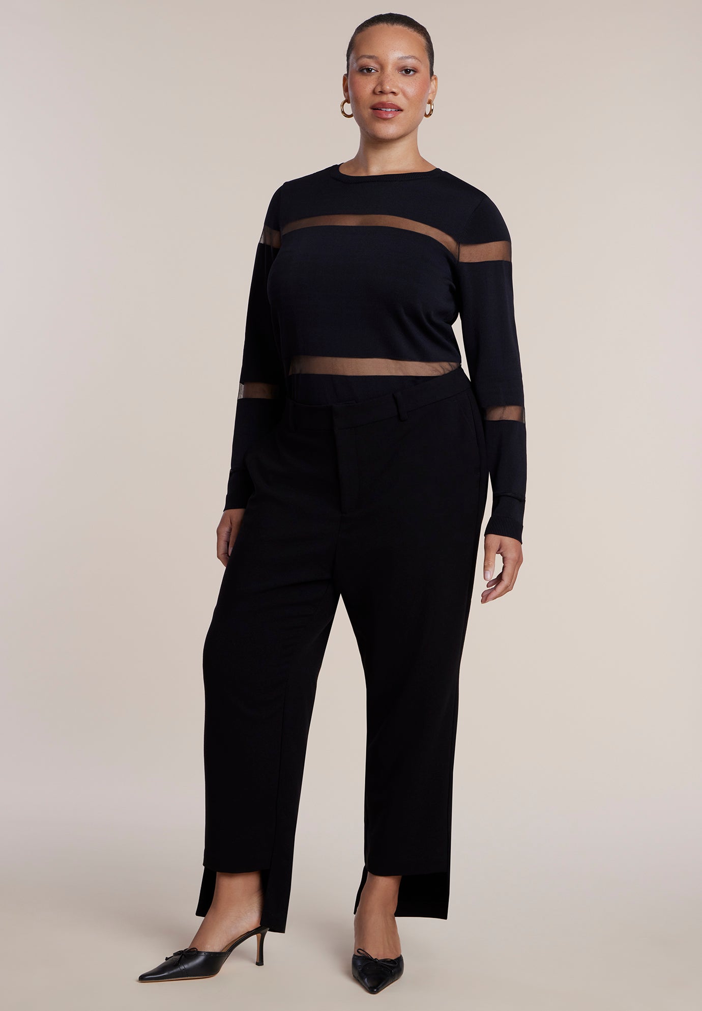 Sheer Stripe Sweater image number 2