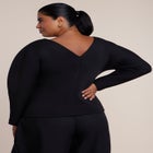 Round Sleeve V-Neck Top image number 1
