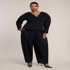 Round Sleeve V-Neck Top image number 2