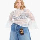 Sheer Chantilly Lace Blouse image number 2