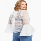 Sheer Chantilly Lace Blouse image number 4