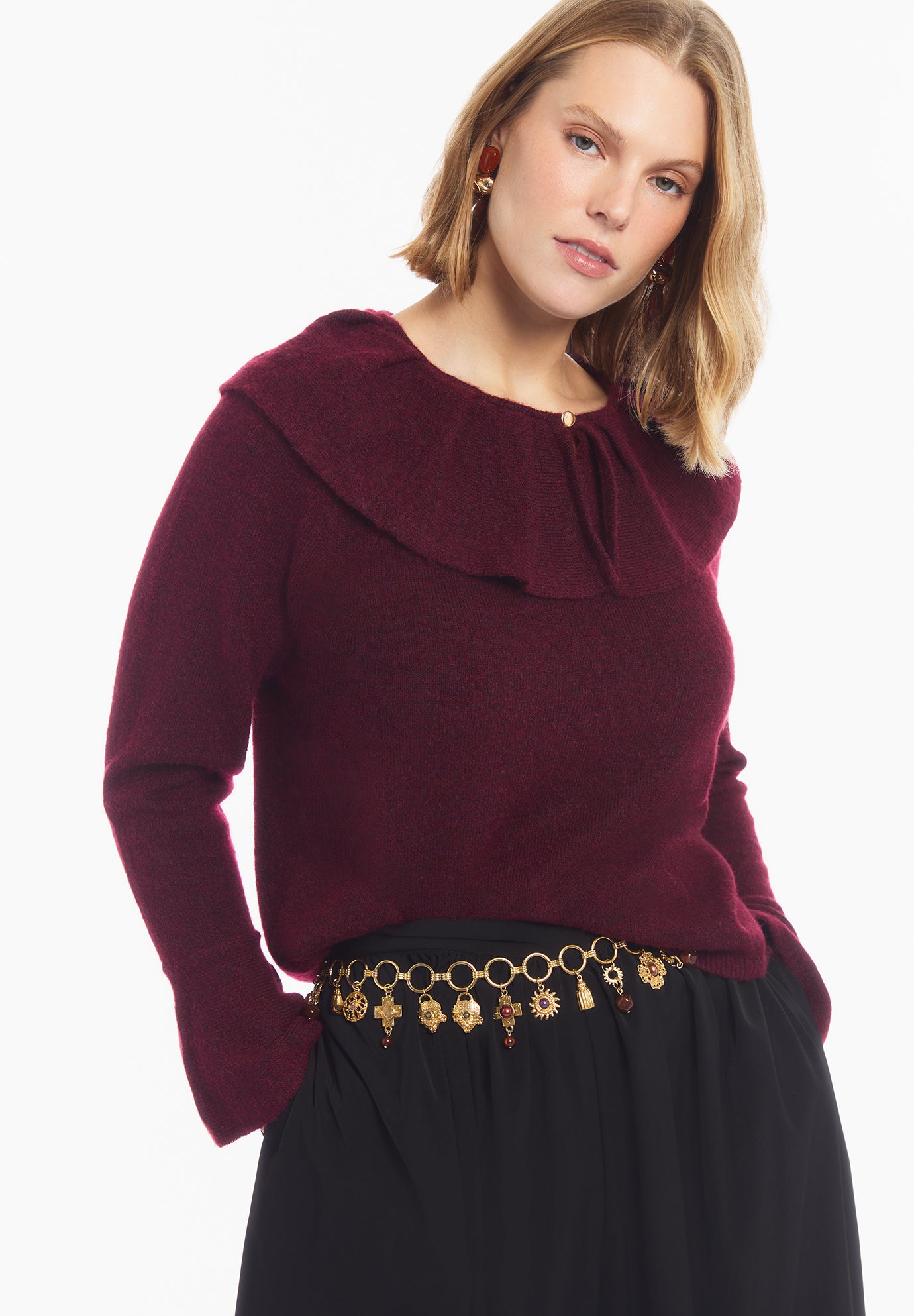 Ruffled Collar Sweater image number 4