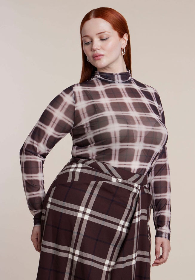 Mesh Turtleneck Top image number 1
