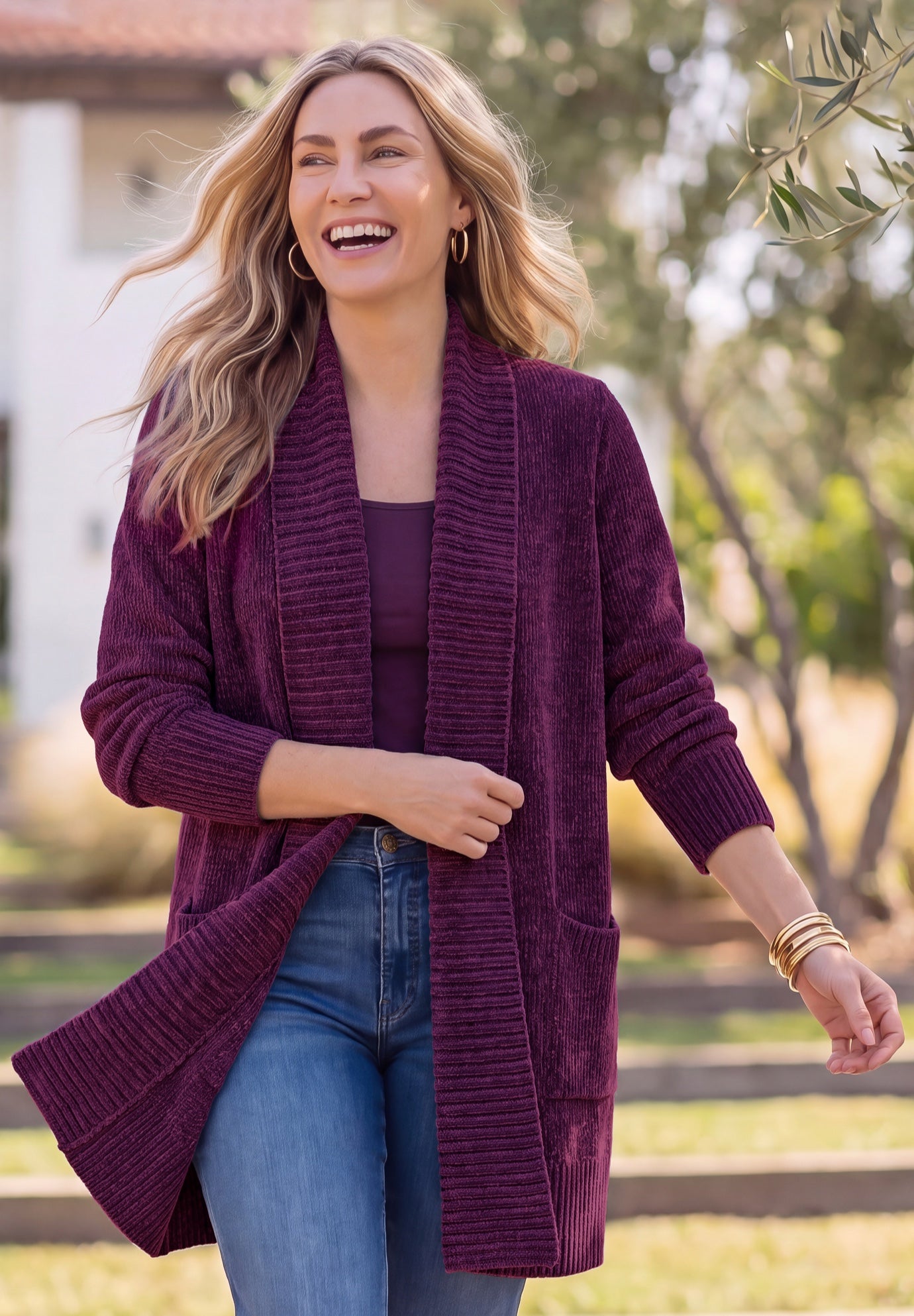 Chenille Shawl Collar Cardigan image number 0