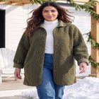 Reversible Suede-Look & Teddy Coat image number 0