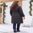 Diamond Quilted Belted Trench Coat image number 1