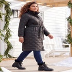Diamond Quilted Belted Trench Coat image number 2