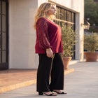 Sienna Sequin Mesh Sleeve Peasant Blouse image number 2