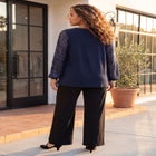 Sienna Sequin Mesh Sleeve Peasant Blouse image number 1