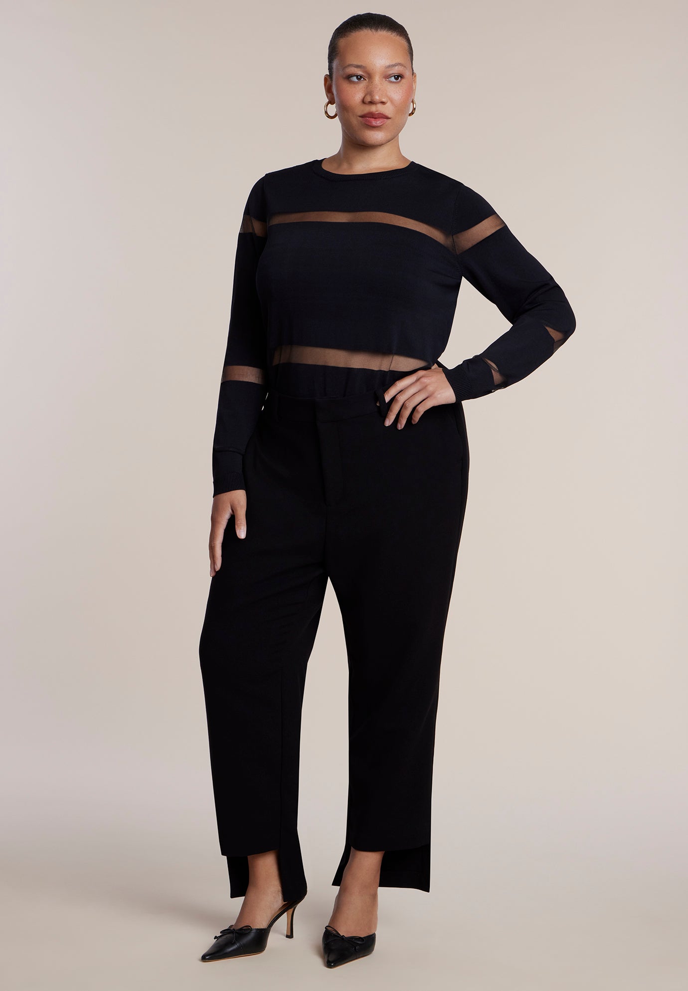 Step Hem High-Waist Trouser image number 0