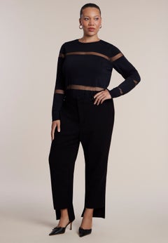 Step Hem High-Waist Trouser