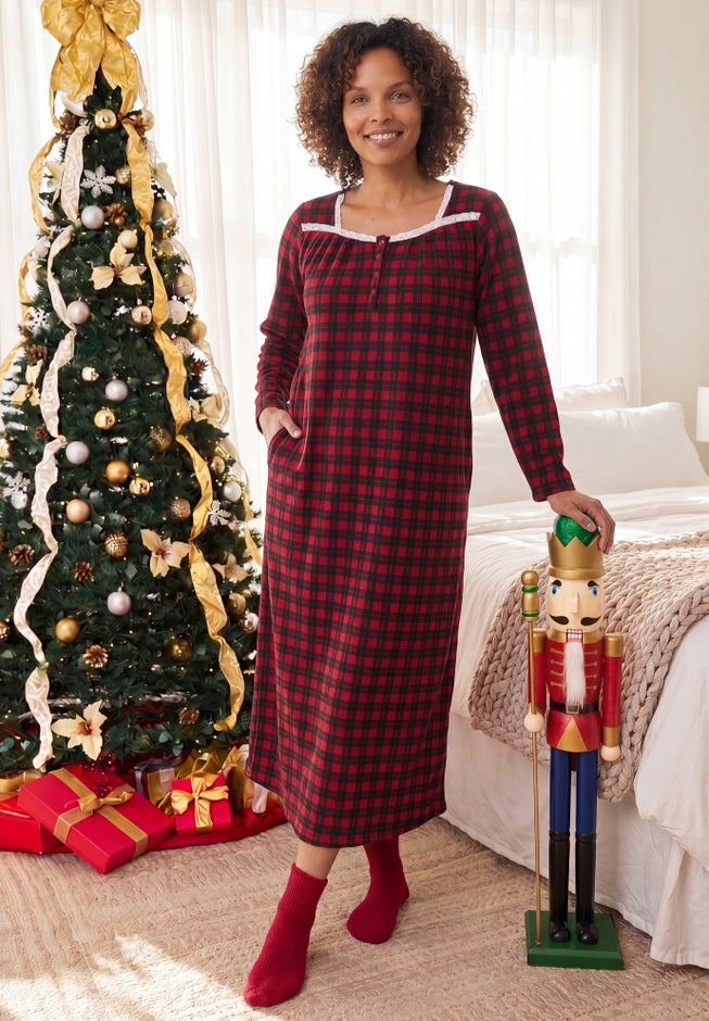 Only Necessities Soft & Cozy Gown & Socks image number 2