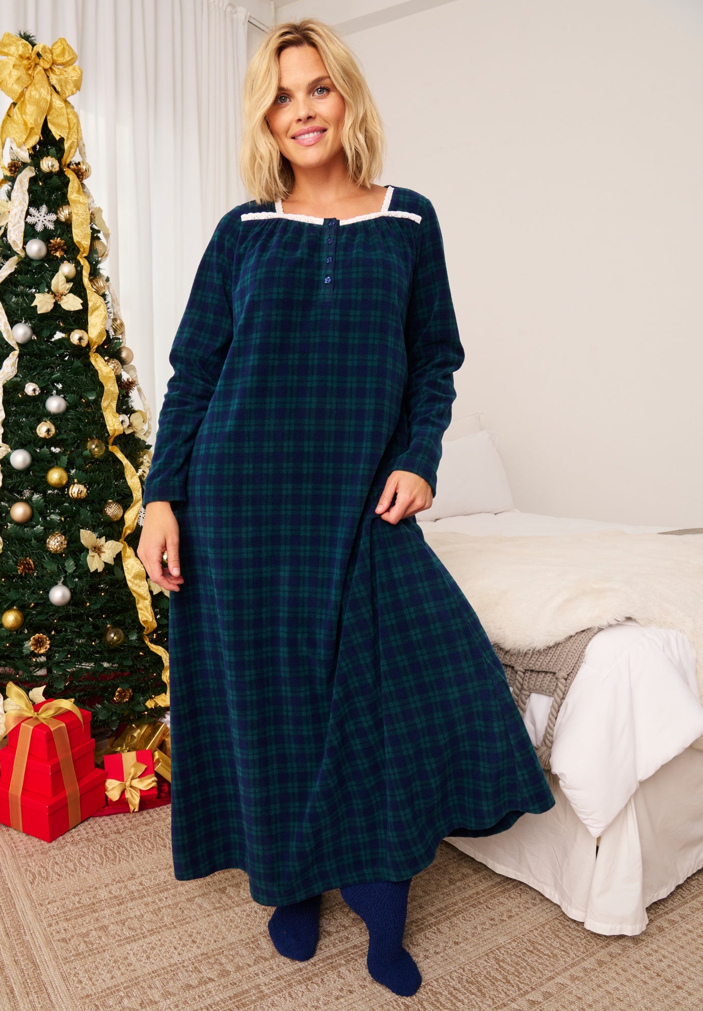 Only Necessities Soft & Cozy Gown & Socks image number 1