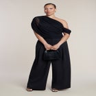 Semi-Sheer Twisted One-Shoulder Top image number 2