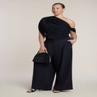 Semi-Sheer Twisted One-Shoulder Top image number 3