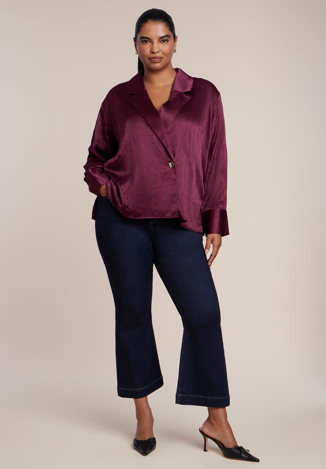 Double Breasted Satin Shirt image number 2