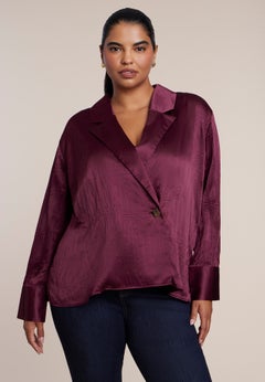 Double Breasted Satin Shirt